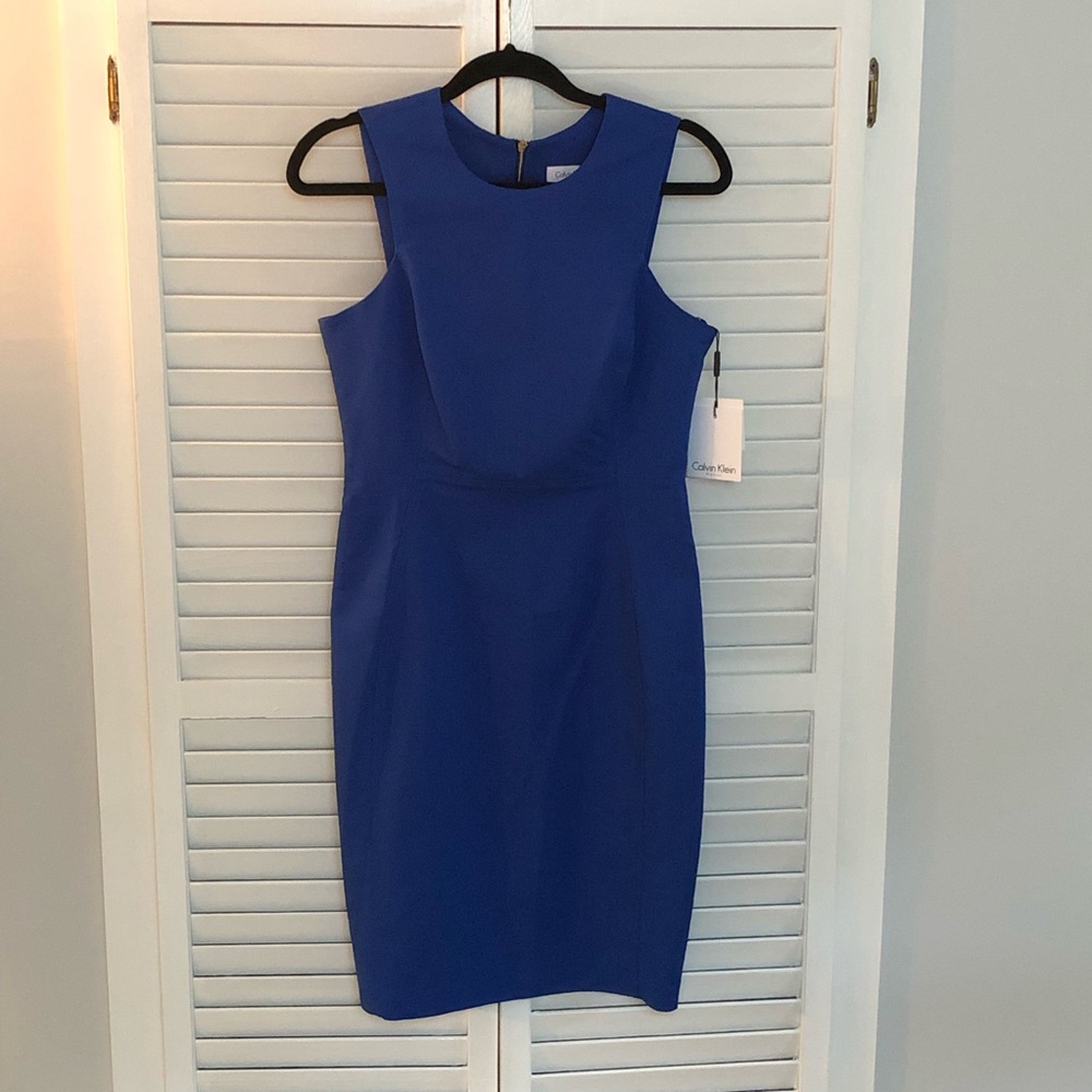 Beautiful sheath dress in striking royal blue!